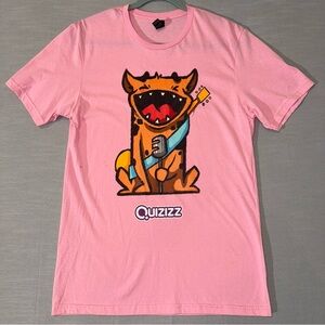 WOMEN'S PINK SIZE M T-SHIRT QUIZIZZ GROWLY WOWLY GILDAN SFTSTYLE 980